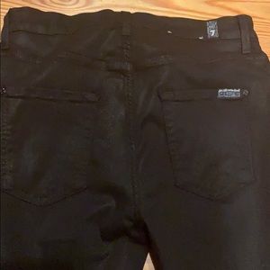 7 for all mankind black wax coated jeans size 30